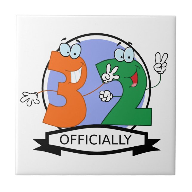 Carreau Logo d'anniversaire officiel 32 (Devant)
