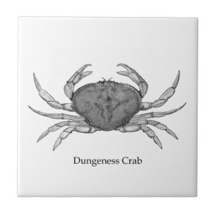 Carreau Logo de crabe de Dungeness (art en ligne)