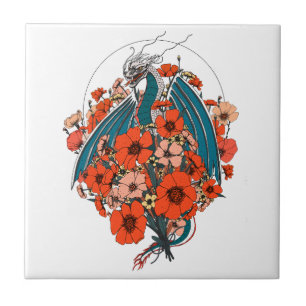 Carreau Logo de dragon asiatique