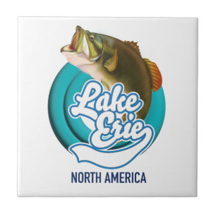 Carreau logo de pêche du lac Érié Amérique du Nord