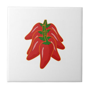 Carreau Logo de poivrons de piment rouge