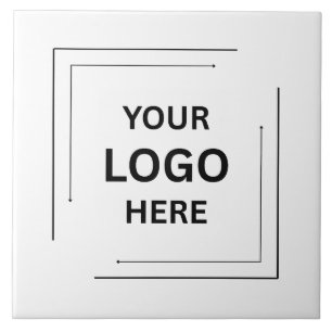Carreau Logo d'entreprise Simple Minimaliste Blanc Uni