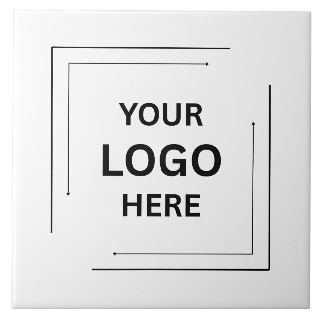 Carreau Logo d'entreprise | Simple Minimaliste Blanc Uni (Devant)