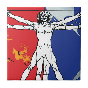 Carreau Logo du patch de mission de Skylab 2 Vitruvian Man