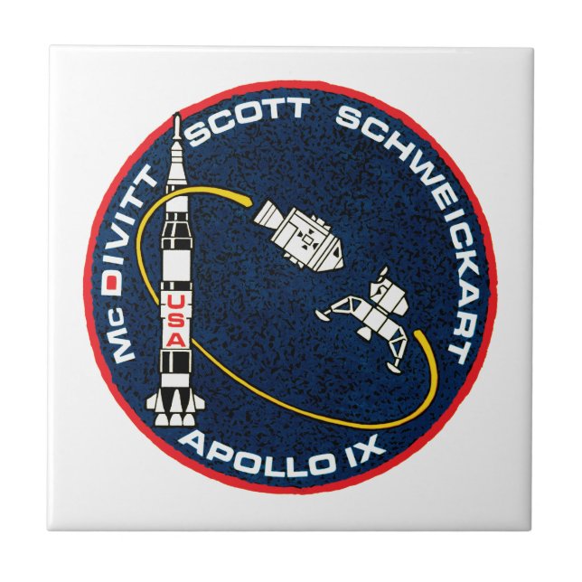 Carreau Logo du patch de mission NASA Apollo 9 (Devant)
