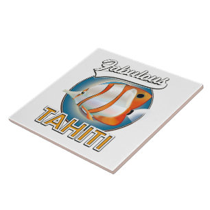 Carreau logo rétro fabuleux de Tahiti