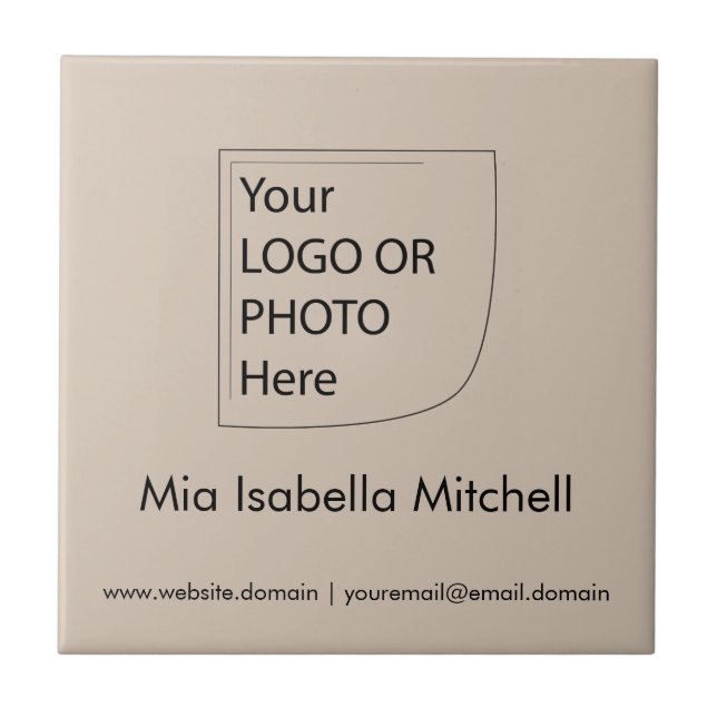 Carreau Logo Taupe Soft Color - Carrelage en céramique (Devant)