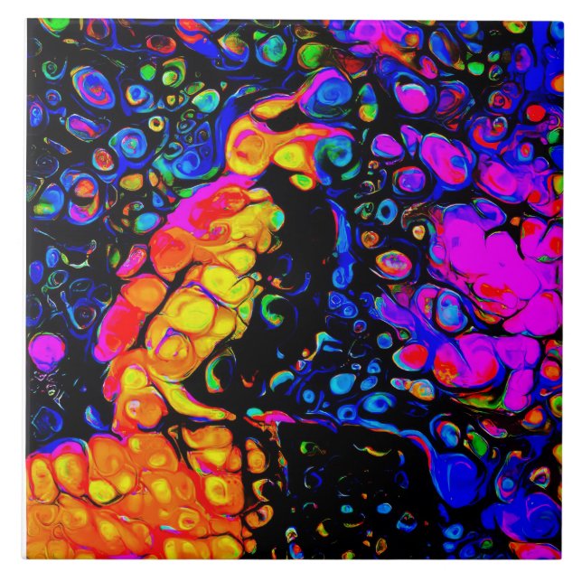 Carreau L'Oiseau Solitaire 4 : Style Art Liquide (Devant)