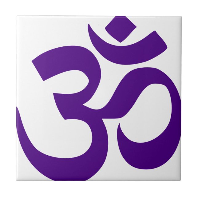 Carreau L'OM ou le symbole d'Aum (couleur d'indigo) (Devant)