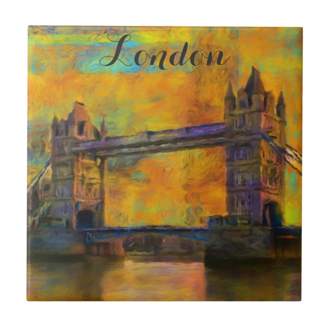 Carreau London England Tower Bridge Colorful Abstrait (Devant)