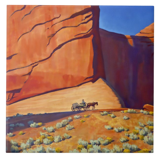 Carreau “Lonesome Journey”  l'art occidental de Maynard Di (Devant)