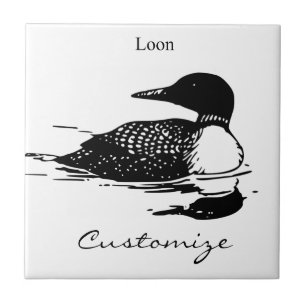 Carreau Loon Swimming Bird Art Thunder_Cove