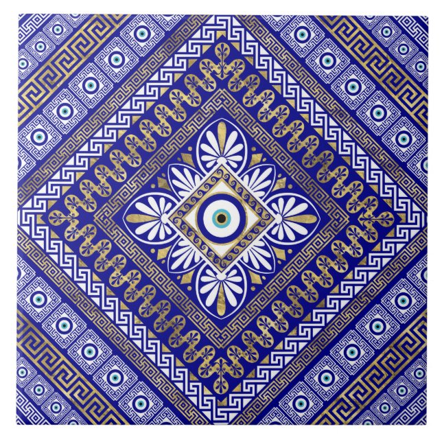 Carreau L'ornement des yeux méandres grecs (Devant)