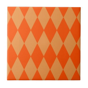 Carreau Losanges damier orange clair et foncé Harlequin