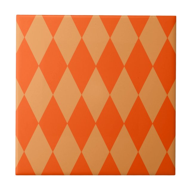 Carreau Losanges damier orange clair et foncé Harlequin  (Devant)