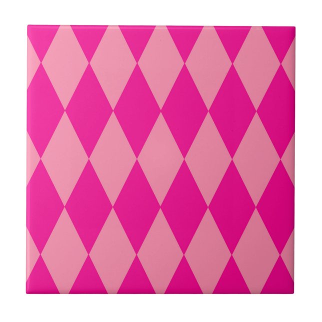 Carreau Losanges Damier Rose Clair et Foncé Harlequin  (Devant)