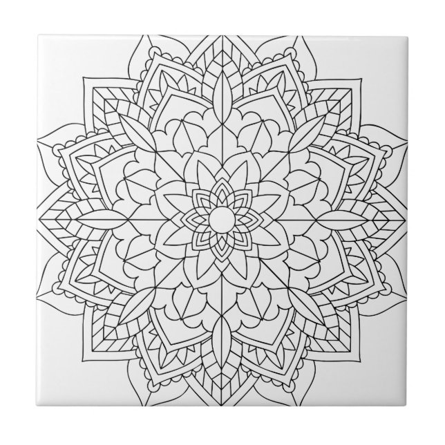 Carreau Lotus Flower Mandala (Devant)