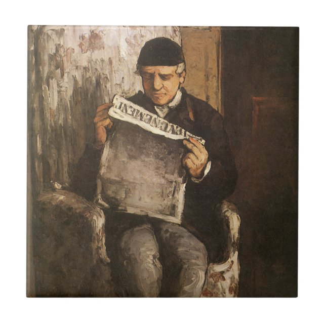 Carreau Louis Auguste Cezanne Père de l'artiste lisant (Devant)