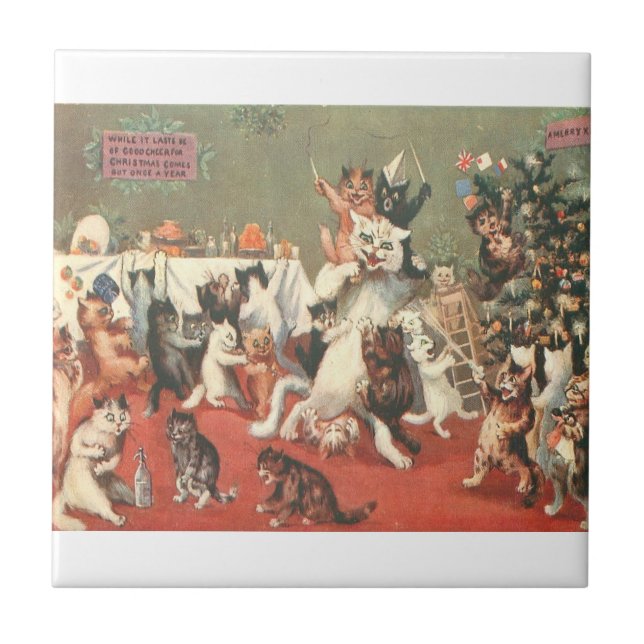 Carreau Louis Wain Christmas Party (Devant)