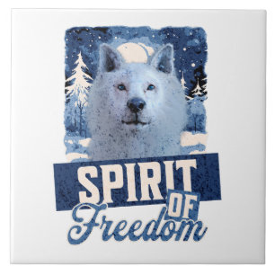 Carreau Loup Arctique Esprit de liberté Création faunique