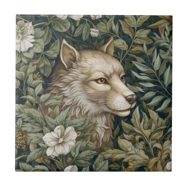 Carreau Loup Art nouveau en feuille (Devant)