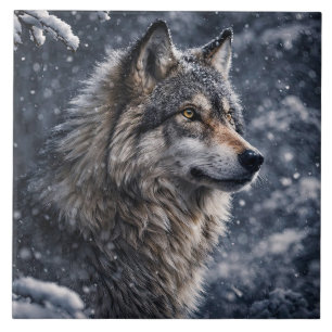 Carreau Loup dans la neige hivernale de la nature sauvage