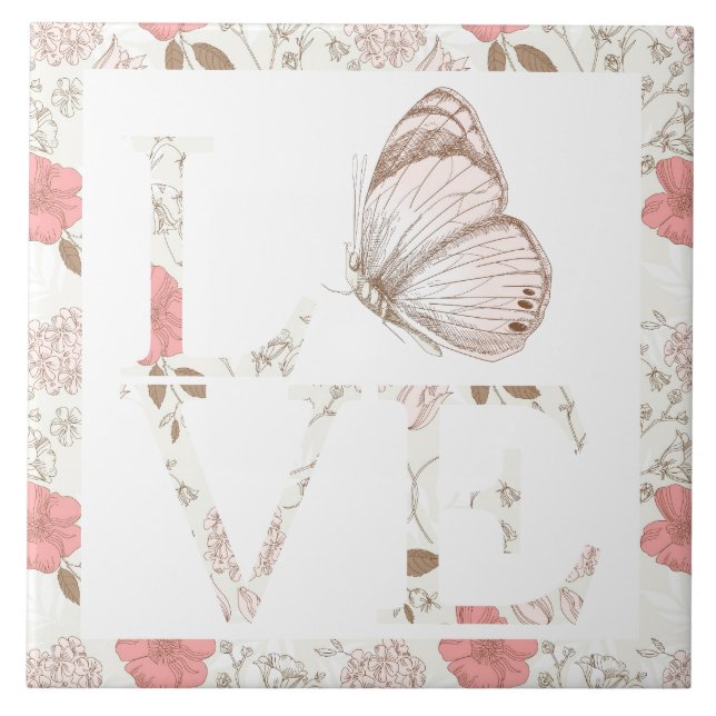 Carreau Love Butterfly Floral (Devant)