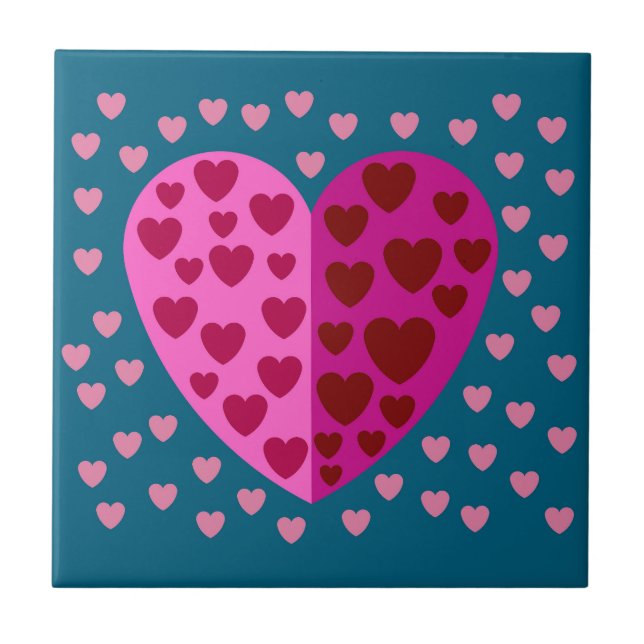 CARREAU LOVE HEART COLORFULL TILE CÉRAMIQUE (Devant)