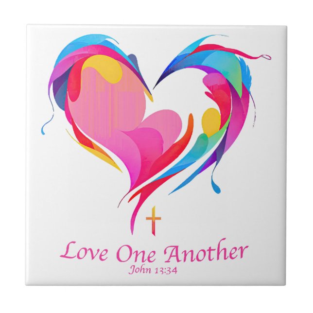 Carreau Love One Another Bible Verse John 1334 (Devant)