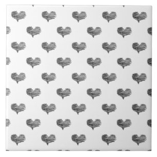 Carreau Love Valentine's Day Black Heart croquis