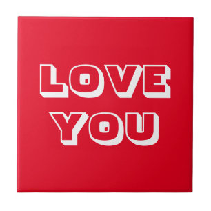 Carreau Love You, rouge blanc moderne audacieux