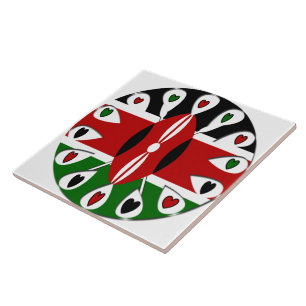 Carreau Lovely Hearts Kenya : Drapeau Art Motif