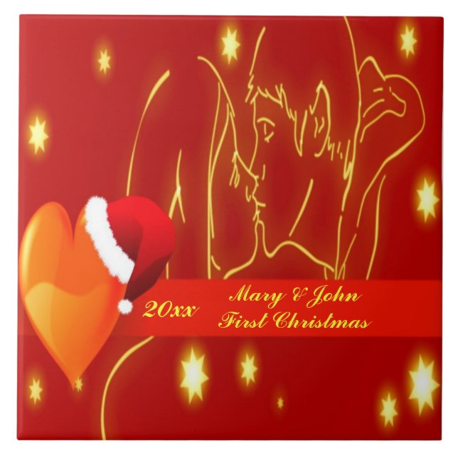 Carreau Lovers First Christmas Tile (Devant)