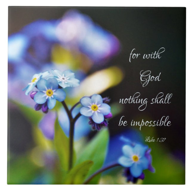 Carreau Luc 1:37 Car avec Dieu rien ne sera impossible (Devant)