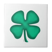 Lucky 4 Leaf Irish Clover petite tuile