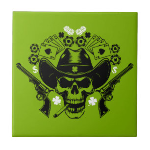 Carreau Lucky Poker Skull