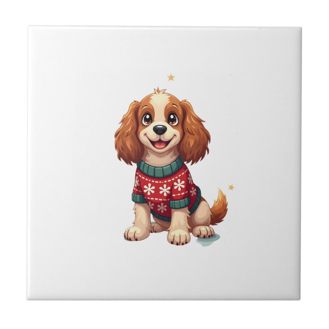 Carreau Lueur de flocon de neige de Cocker Spaniel (Devant)