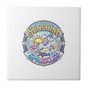 Carreau Lueur de soleil de licorne après des étincelles PO
