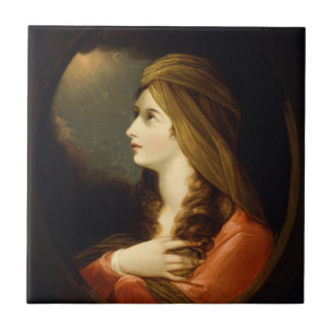 Carreau Lumière Céleste Lunatique Dame au Turban Rouge Art