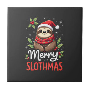 Carreau Lumières de Noël drôles de paresseux Joyeux Slothm