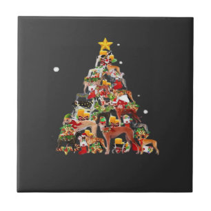 Carreau Lumières de sapin de Noël Greyhound Cadeau de Noël
