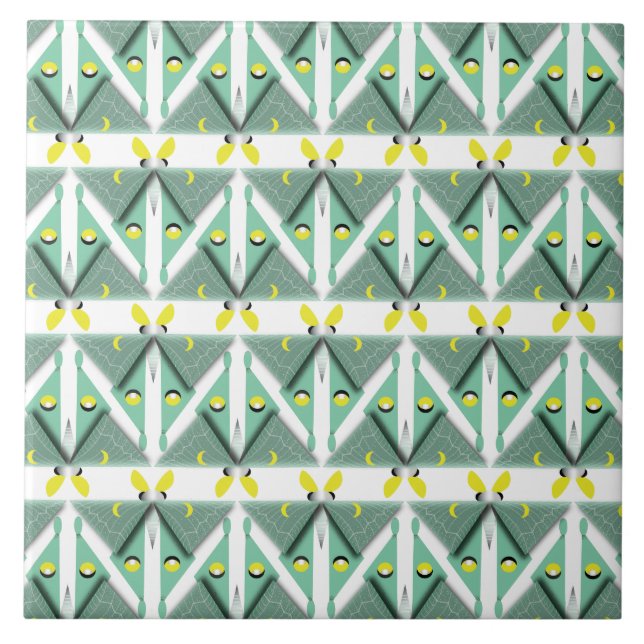 Carreau Luna Moth géométrique (Devant)