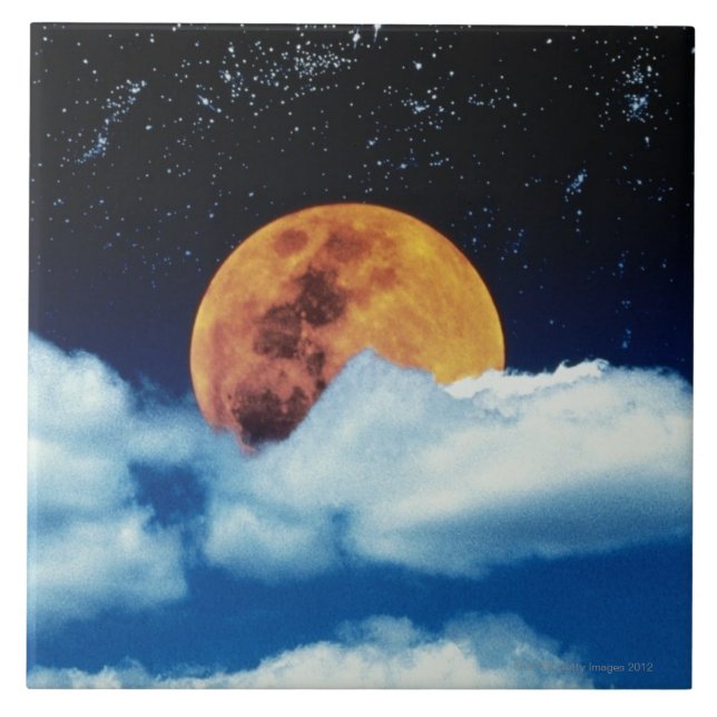 Carreau Lune avec des étoiles (Devant)