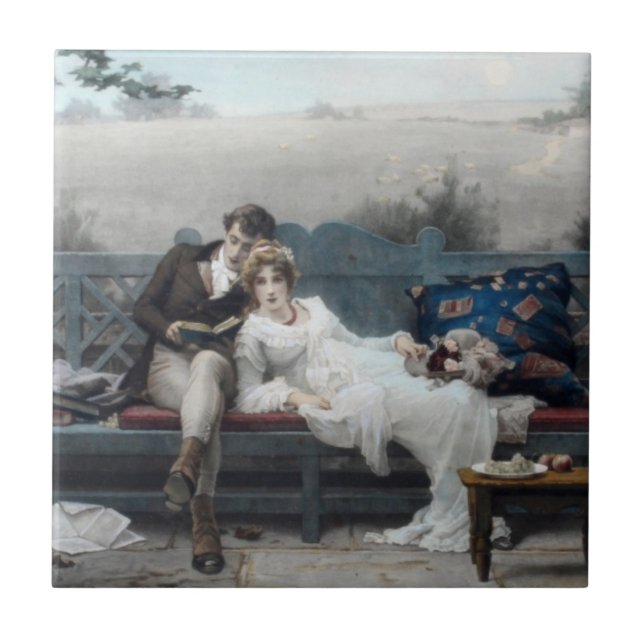 Carreau Lune de miel (Mariés sur un banc) (Devant)