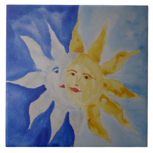 Carreau Lune et aquarelle de Sun