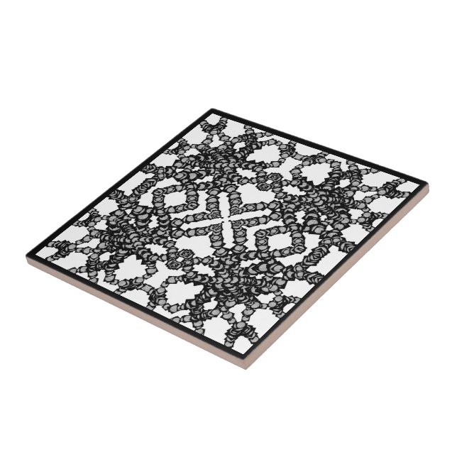 Carreau Lunes Grises En Boîtes Noires Art Moderne (Côté)