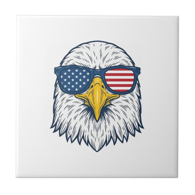 Carreau Lunettes de soleil aigle patriotique dessin vector (Devant)