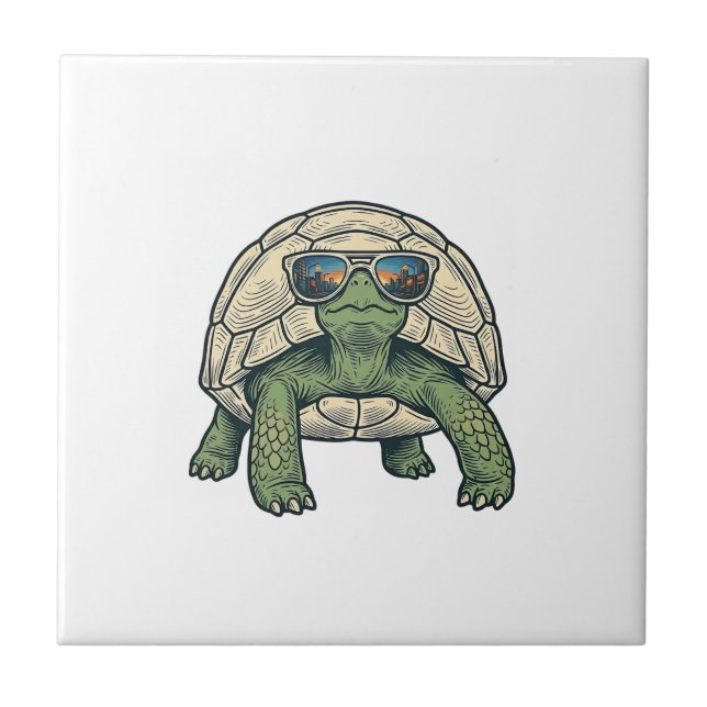 Carreau Lunettes de soleil cool Tortoise Design vectoriel  (Devant)