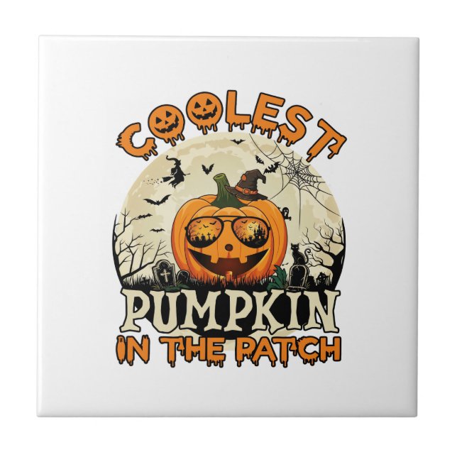 Carreau Lunettes de soleil Coolest Pumpkin Patch Chapeau d (Devant)