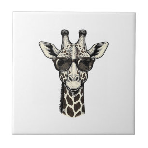 Carreau Lunettes de soleil de girafe cool T-shirt à gravur